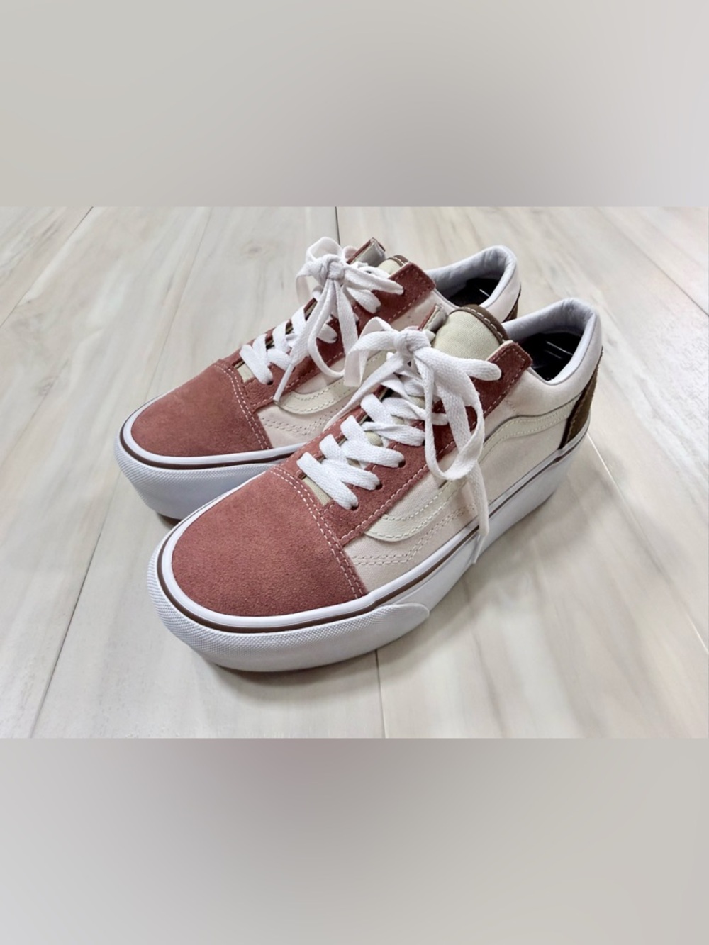 Vans Old Skool stacking earthy blocking/gum Womens size 7